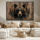 Rustic Grizzly 399 Wall Art | Triptych Canvas Print | Rustic