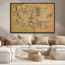 Middle Earth Map Canvas Wall Art – Vintage Fantasy Map