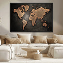 World Map Canvas Print – Framed Travel Map Wall Art for