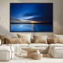 Blue Sunset Ocean Canvas Wall Art Print – Serene Coastal by MyGreatCanvas | Canvas Wall Art Prints | Photo Prints & Wall Decor