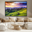 Green Hills and Sunset Wall Art Print - Scenic Landscape by MyGreatCanvas | Canvas Wall Art Prints | Photo Prints & Wall Decor