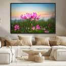 Pink Flower on the Mountain Canvas Print, Framed Pink Flower