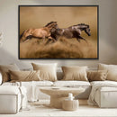 Large Wall Art Canvas Print – Two Running Brown Horses