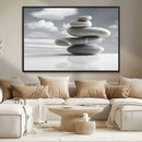 Still Life Black and White Zen Stones Wall Art Canvas,
