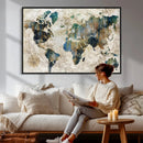 Framed Vintage World Map Wall Art – Abstract Map Canvas by MyGreatCanvas | Canvas Wall Art Prints | Photo Prints & Wall Decor