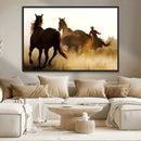 Horses and Cowboys Wall Art Canvas Print by MyGreatCanvas | Canvas Wall Art Prints | Photo Prints & Wall Decor