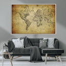 Push Pin World Map Canvas Print – Travel Tracker Wall Art