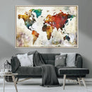 Watercolor World Map Canvas Print – Framed Wall Art for by MyGreatCanvas | Canvas Wall Art Prints | Photo Prints & Wall Decor