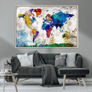 World Map Canvas Print – Framed Travel Map Wall Art for by MyGreatCanvas | Canvas Wall Art Prints | Photo Prints & Wall Decor