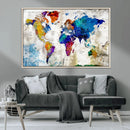 World Map Canvas Print – Framed Travel Map Wall Art for by MyGreatCanvas | Canvas Wall Art Prints | Photo Prints & Wall Decor