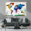 World Map Canvas Print – Detailed Map of the World Wall Art