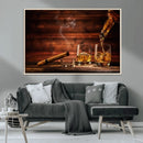 Whiskey and Cigar Wall Art Canvas | 3 Panel Bar Room Decor by MyGreatCanvas | Canvas Wall Art Prints | Photo Prints & Wall Decor