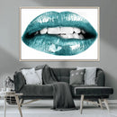 Blue Lips Wall Art Canvas Print