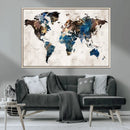 World Map Canvas Print – Framed Travel Map Wall Art for by MyGreatCanvas | Canvas Wall Art Prints | Photo Prints & Wall Decor