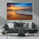 Sunset and Beach at Night Wall Art Canvas Print