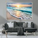 Sunset Beach Waves Canvas Wall Art – 5-Panel Ocean Sunset by MyGreatCanvas | Canvas Wall Art Prints | Photo Prints & Wall Decor