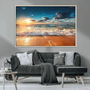 Golden Sunset Beach Triptych Canvas Art, Giclee Coastal Wall by MyGreatCanvas | Canvas Wall Art Prints | Photo Prints & Wall Decor
