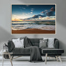 Ocean Beach Wall Art Canvas Print Sunset Artwork Print