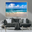 Tropical Beach 3-Panel Canvas Wall Art – Serene Ocean Waves