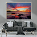 Glorious Sunset on The Beach Wall Art Canvas Print