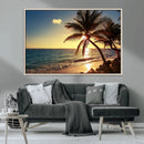 Sunset Palm Trees Wall Art Canvas Print