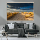 Ocean Beach Dark Clouds Wall Art Canvas Print