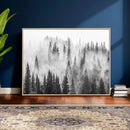 Forest Wall Art Print | Foggy Pine Forest Canvas Wall Art -