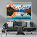 Landscape Mountain and Lake View Wall Art Canvas Print