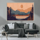Modern Boho Sunset Canvas Print, Mountain Landscape Triptych