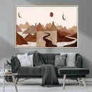 Boho Wall Art Canvas Print Set Mid-Century Prints Bohemian