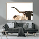 Texas Longhorn Wall Art Canvas Print | 3-Panel Large