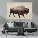Buffalo Wall Art, Western Bison Canvas Print, Rustic Buffalo
