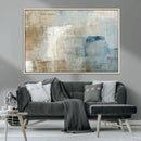 Abstract Blue and Beige Wall Art, Modern Minimalist Canvas