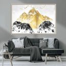 Golden Mountain Triptych Wall Art Canvas Print, Modern