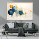 Geometric Blue Orange Abstract Wall Art Canvas, Geometric