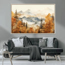 Golden Autumn Forest Wall Art Canvas | Mountain Landscape