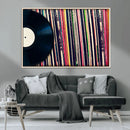 Vinyl Record and Album Collection Canvas Wall Art - Retro