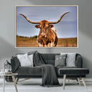 Texas Longhorn Wall Art Print, Framed Longhorn Cow Wall Art