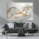 Abstract art Grey and Gold Lines Wall Art