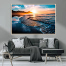 Sunset Beach Ocean Canvas Wall Art – Tranquil Ocean