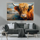 Highland Cow Abstract Canvas Wall Art – Bold Farmhouse