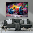 Abstract Graffiti Barbell Canvas Wall Art – Urban Fitness