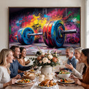 Abstract Graffiti Barbell Canvas Wall Art – Urban Fitness