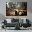 Jesus Lost Lamb Canvas Wall Art – Heartwarming Woodland by MyGreatCanvas | Canvas Wall Art Prints | Photo Prints & Wall Decor