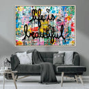Life Beautiful Art Print - Banksy Graffiti Wall Art Canvas by MyGreatCanvas | Canvas Wall Art Prints | Photo Prints & Wall Decor