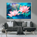 Pink Lotus Flower Canvas Wall Art | Vibrant Floral Wall