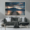 Mountain Lake Wood Pier Canvas Wall Art Nature Lake Print by MyGreatCanvas | Canvas Wall Art Prints | Photo Prints & Wall Decor