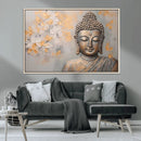 Abstract Buddha Statue Wall Art Canvas Print - Modern