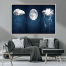 Dark Blue Cloud Art, 3 Piece Indigo Blue Wall Art, Aesthetic by MyGreatCanvas | Canvas Wall Art Prints | Photo Prints & Wall Decor