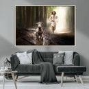Jesus Canvas Wall Art - Jesus Running After Lost Lamb,